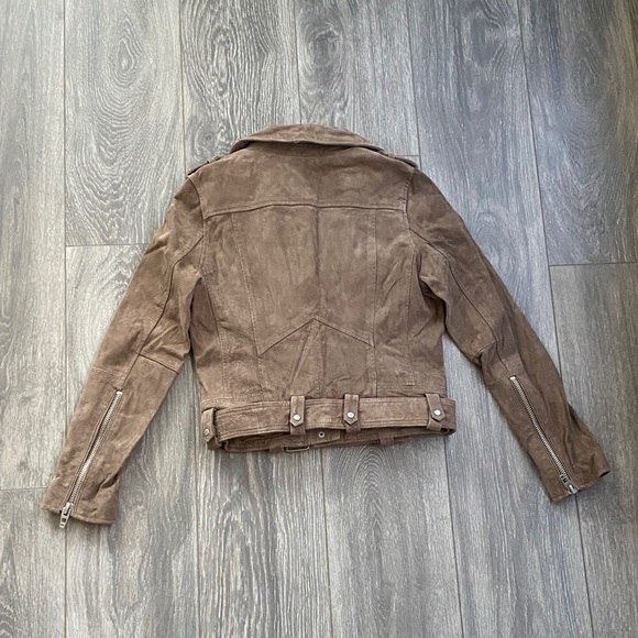 Blank NYC - Taupe Suede Leather Biker Jacket - Size XS - Picture 5 of 14